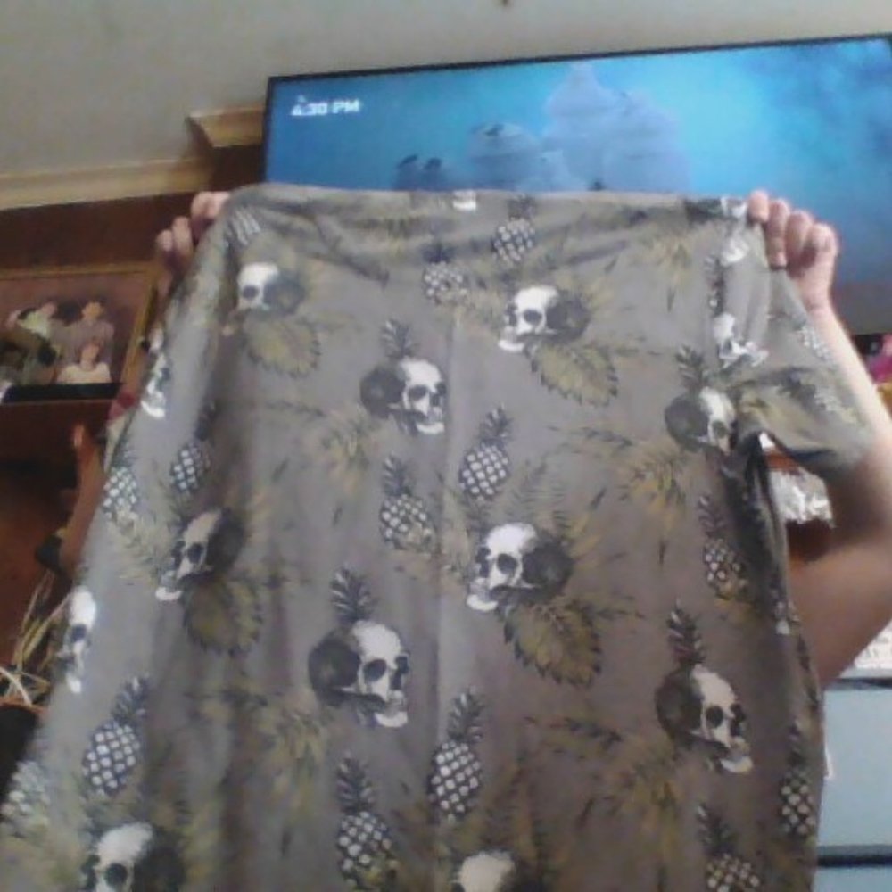 skelleton and pineapple shirt